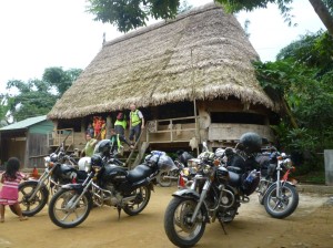 Riding motorbike in Sapa